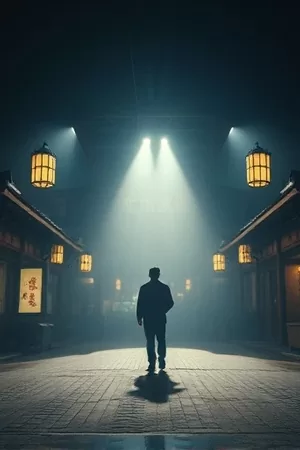 电影网首屏主推海报，夜色中的城市街景与驶离的长镜头