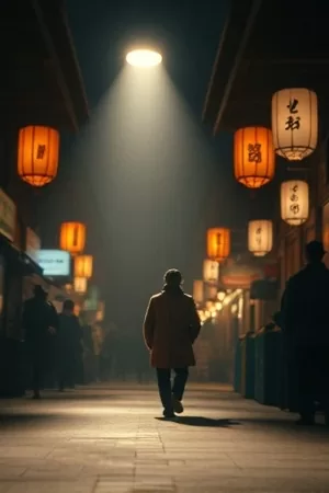 《灯下客》文艺片海报，深夜窗前的一盏台灯